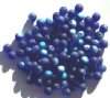 100 6mm Transparent Matte Cobalt AB Round Beads